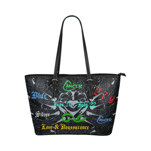 A Cancer Sign Leather Tote Bag/Large (Model 1651)