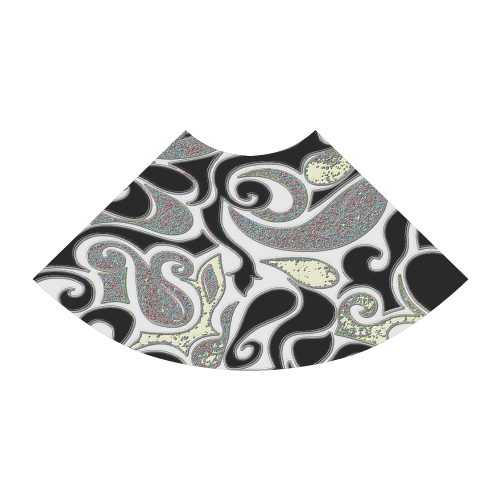 Black and White Wacky Retro Swirl Atalanta Sundress (Model D04)