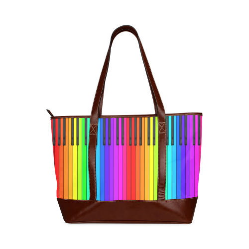 Rainbow Piano Keyboard Tote Handbag (Model 1642)