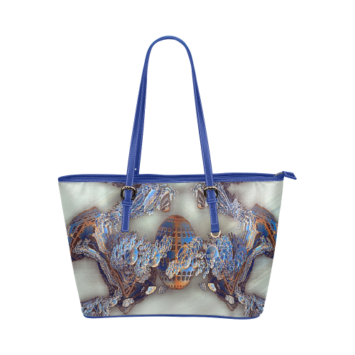 dress-pattern -annabellerockz-fractal leather tote Leather Tote Bag/Large (Model 1651)