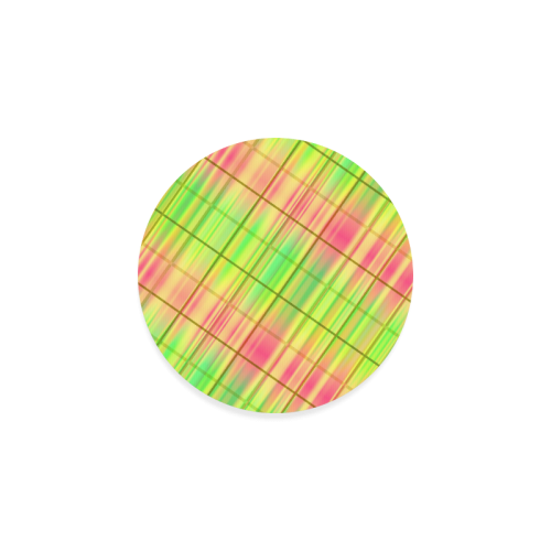 modern plaid 9C Round Coaster