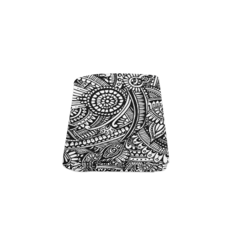 Black & white flower pattern art Blanket 40"x50"