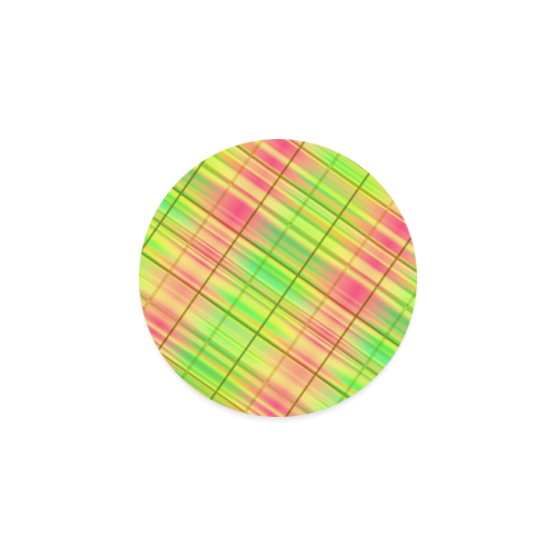 modern plaid 9C Round Coaster