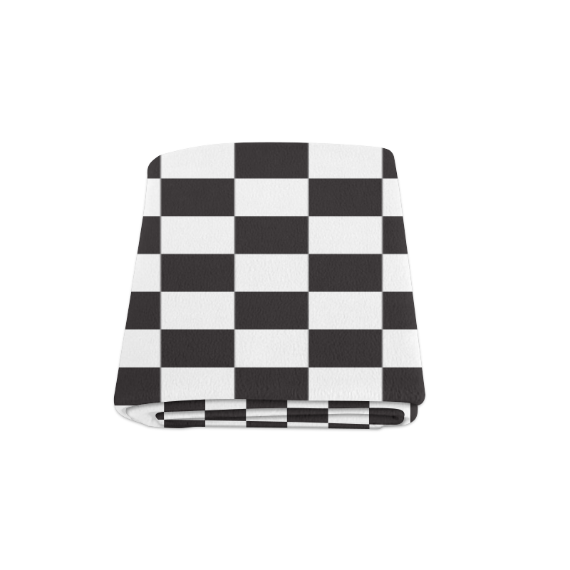 Checkerboard Black and White Squares Blanket 58"x80" ID D330512