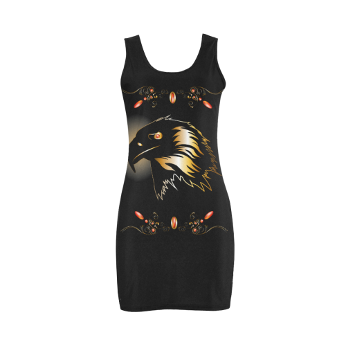 Eagle in gold and black Medea Vest Dress (Model D06)