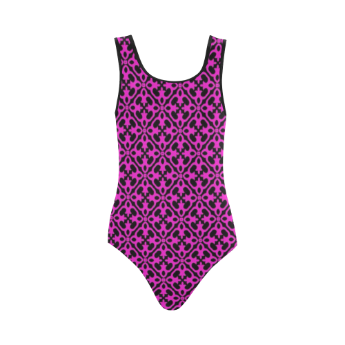 sweet allover pattern 13A Vest One Piece Swimsuit (Model S04)