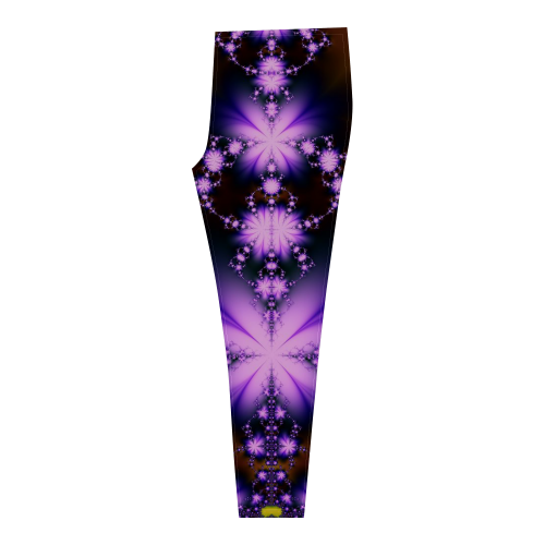 Lavender Fractal Flowers Cassandra Women's Leggings (Model L01)