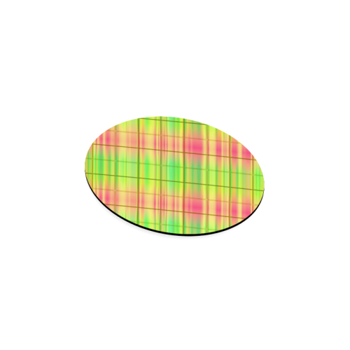 modern plaid 9C Round Coaster