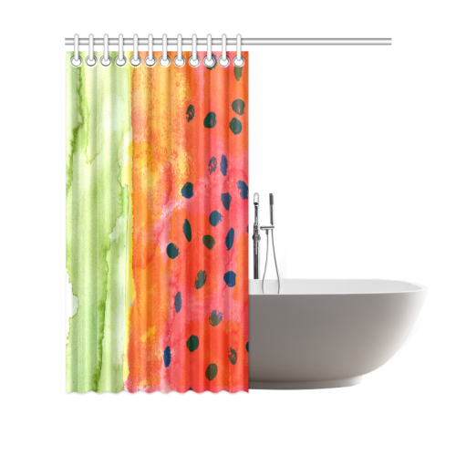 Abstract Watermelon Shower Curtain 69"x70"