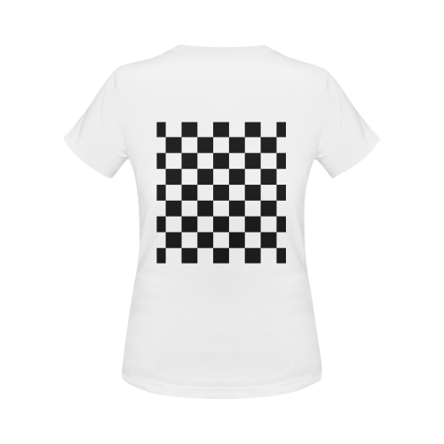 Checkerboard Black and White Women's Classic T-Shirt (Model T17）