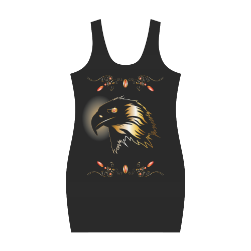 Eagle in gold and black Medea Vest Dress (Model D06)