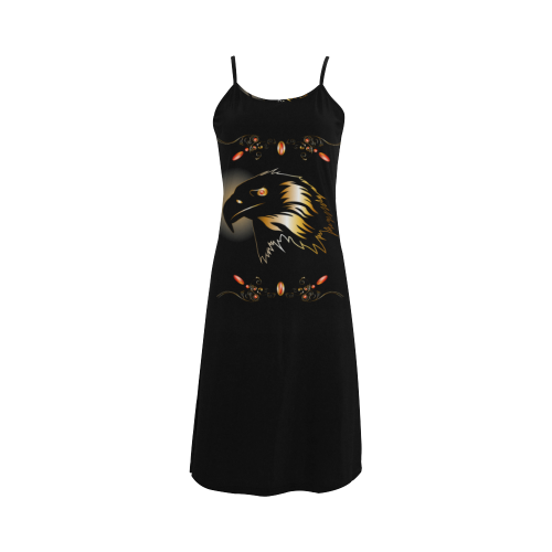 Eagle in gold and black Alcestis Slip Dress (Model D05)