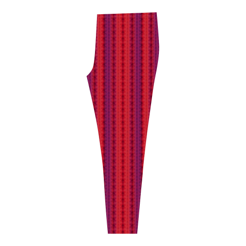 Red and Purple Ombre Stripes Cassandra Women's Leggings (Model L01)