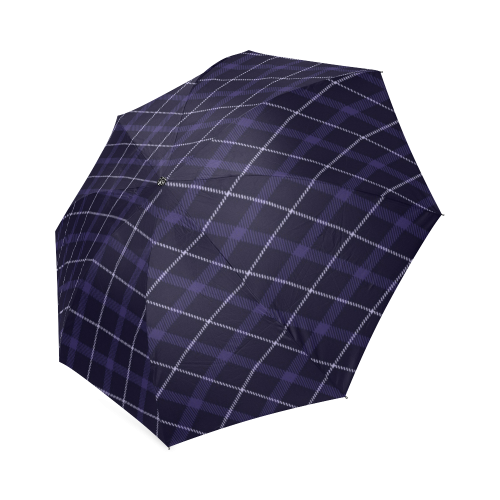 Royal Blue Plaid / Tartan Foldable Umbrella (Model U01)