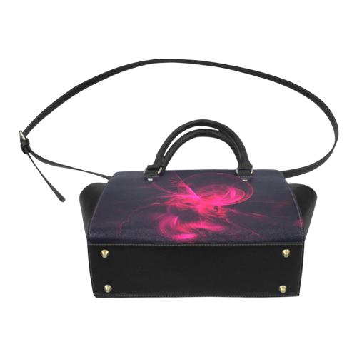 Pink Flame Fractal Classic Shoulder Handbag Classic Shoulder Handbag (Model 1653)