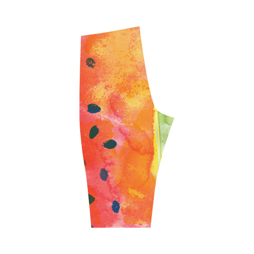 Abstract Watermelon Hestia Cropped Leggings (Model L03)