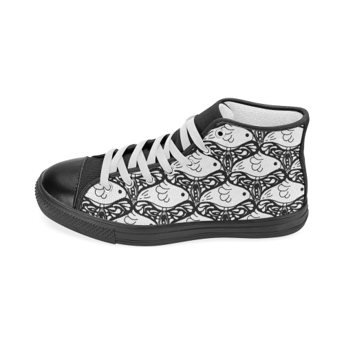 Bird Butterfly Tessellation Men’s Classic High Top Canvas Shoes (Model 017)