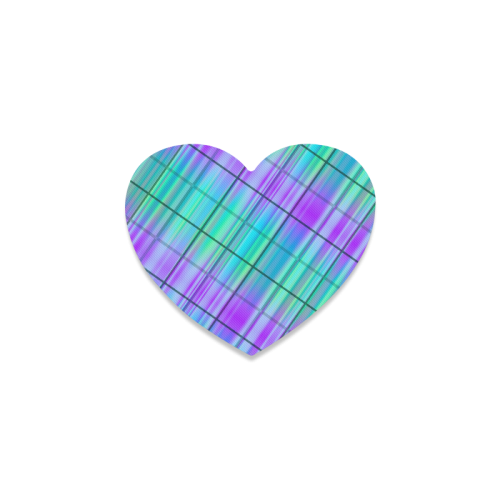 modern plaid 9 Heart Coaster