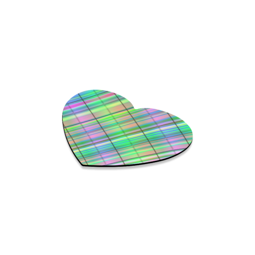 modern plaid 8 Heart Coaster