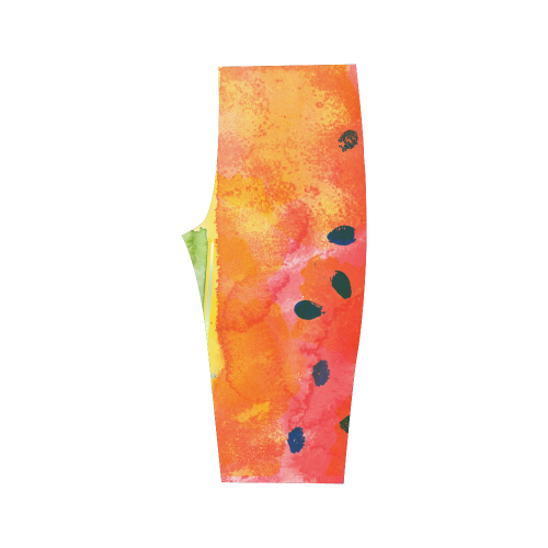 Abstract Watermelon Hestia Cropped Leggings (Model L03)