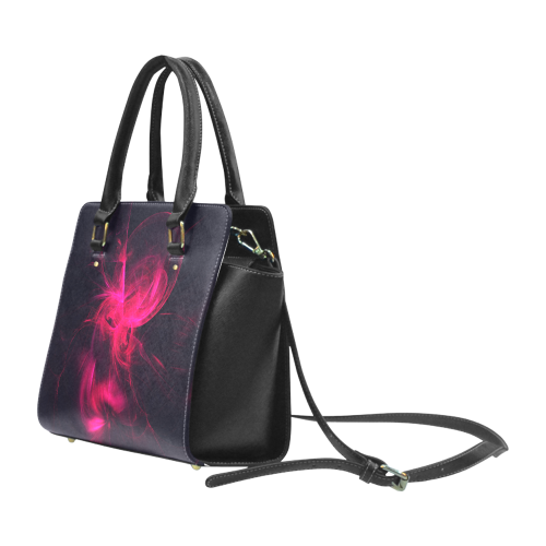 Pink Flame Fractal Classic Shoulder Handbag Classic Shoulder Handbag (Model 1653)