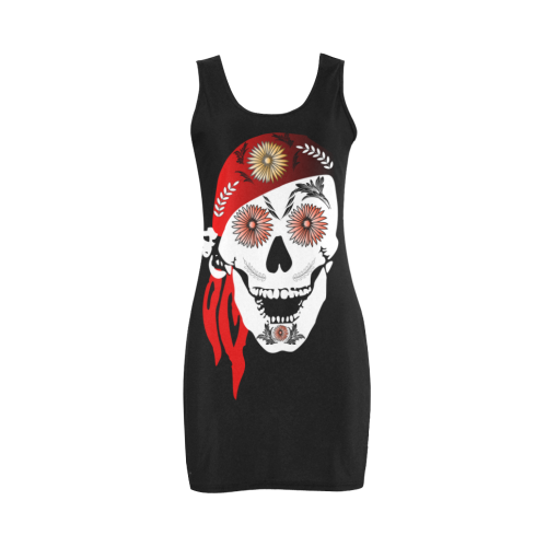 Funny sugar skull Medea Vest Dress (Model D06)