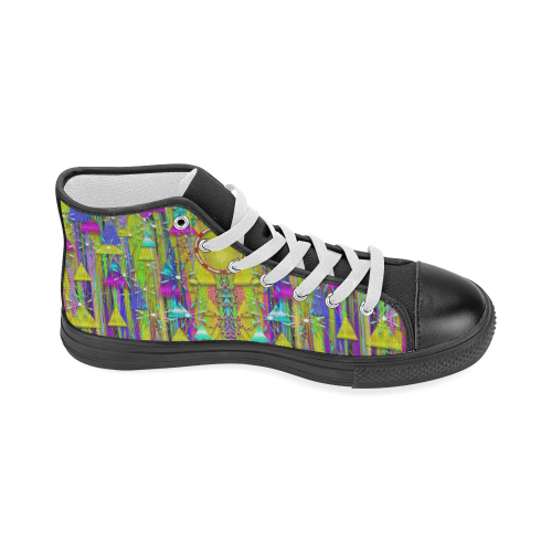 A wish for a golden polar star is love and light Women's Classic High Top Canvas Shoes (Model 017)