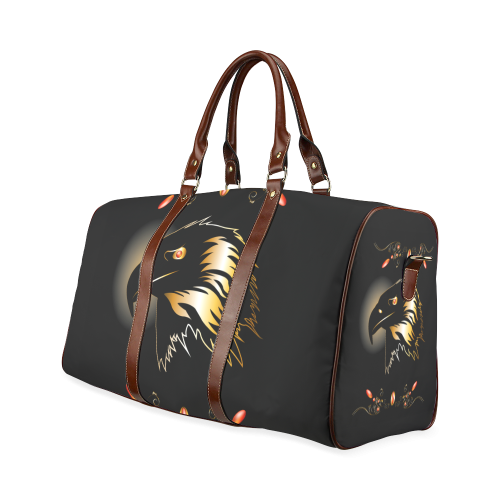 Eagle in gold and black Waterproof Travel Bag/Large (Model 1639)