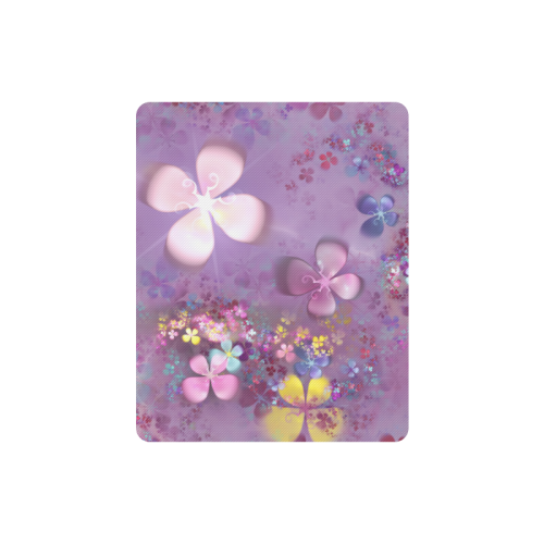 Modern abstract fractal colorful flower power Rectangle Mousepad