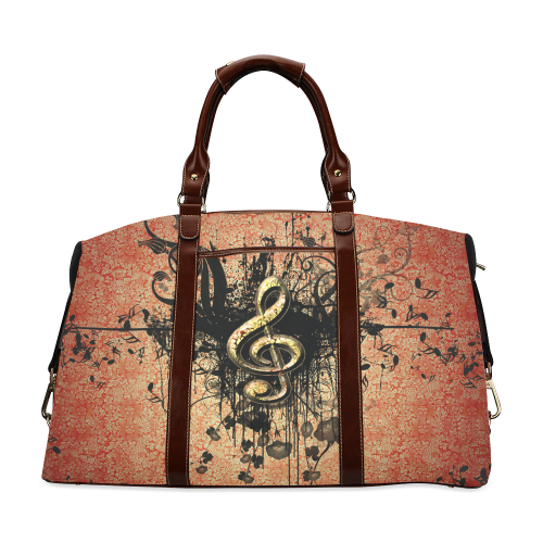 Wonderful clef with flowers Classic Travel Bag (Model 1643)