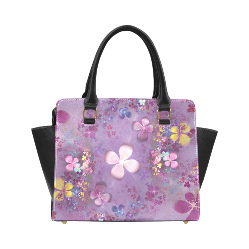 Modern abstract fractal colorful flower power Classic Shoulder Handbag (Model 1653)