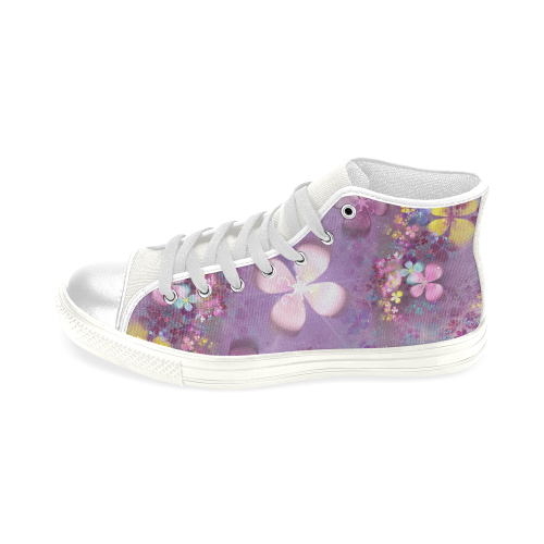Modern abstract fractal colorful flower power Men’s Classic High Top Canvas Shoes (Model 017)