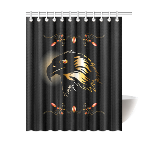 Eagle in gold and black Shower Curtain 60"x72"