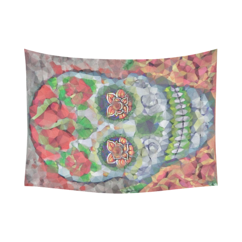 Polygon Skull Cotton Linen Wall Tapestry 80"x 60"