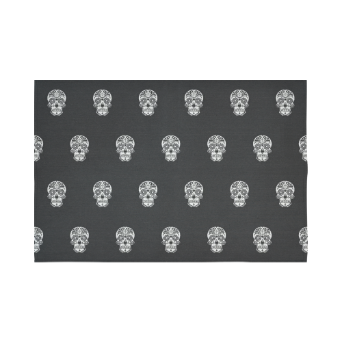 skull pattern bw Cotton Linen Wall Tapestry 90"x 60"