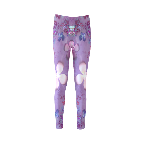 Modern abstract fractal colorful flower power Cassandra Women's Leggings (Model L01)