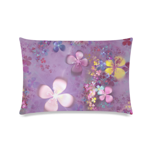 Modern abstract fractal colorful flower power Custom Zippered Pillow Case 16"x24"(Twin Sides)