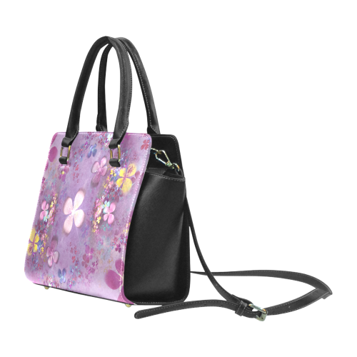 Modern abstract fractal colorful flower power Classic Shoulder Handbag (Model 1653)