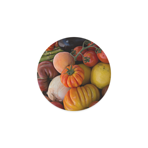 Heirloom Tomatoes in a Basket Round Coaster