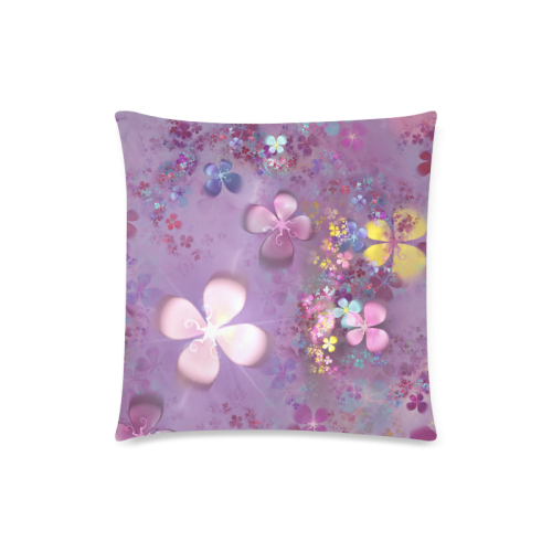 Modern abstract fractal colorful flower power Custom Zippered Pillow Case 18"x18"(Twin Sides)