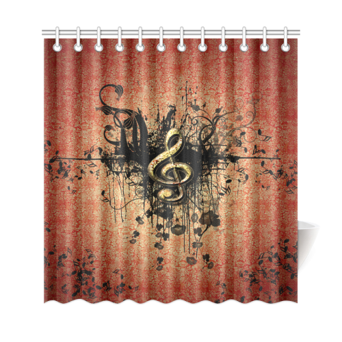 Wonderful clef with flowers Shower Curtain 69"x72"