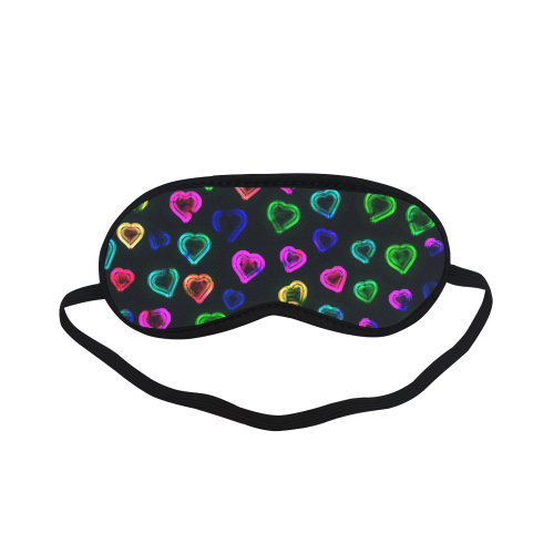 blurry neon hearts Sleeping Mask