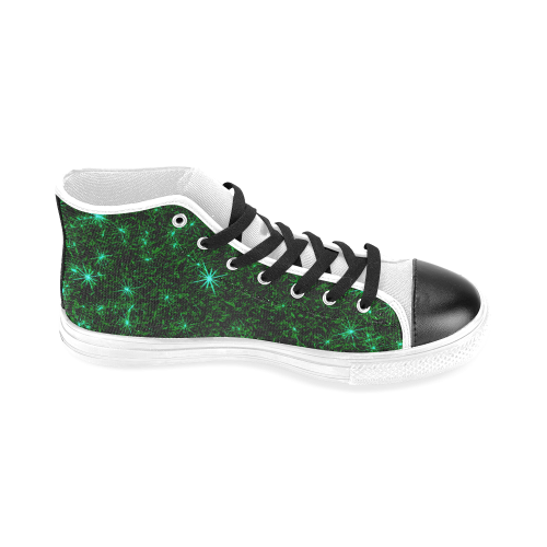 Sparkling Green - Jera Nour Men’s Classic High Top Canvas Shoes (Model 017)