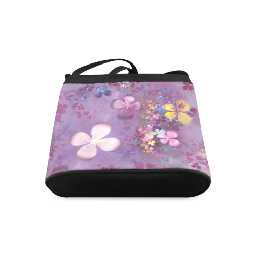 Modern abstract fractal colorful flower power Crossbody Bags (Model 1613)