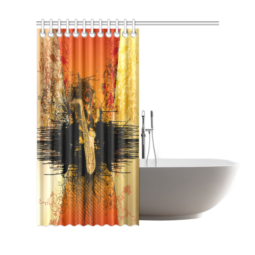 Music, saxophone Shower Curtain 69"x72"