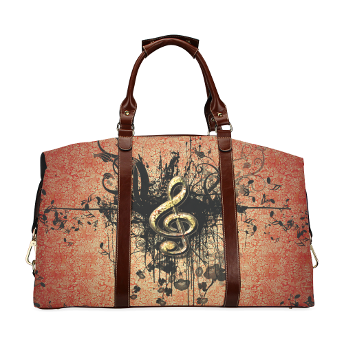 Wonderful clef with flowers Classic Travel Bag (Model 1643)