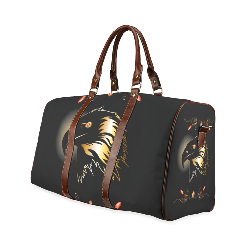 Eagle in gold and black Waterproof Travel Bag/Small (Model 1639)