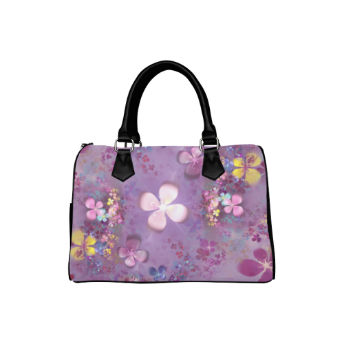 Modern abstract fractal colorful flower power Boston Handbag (Model 1621)