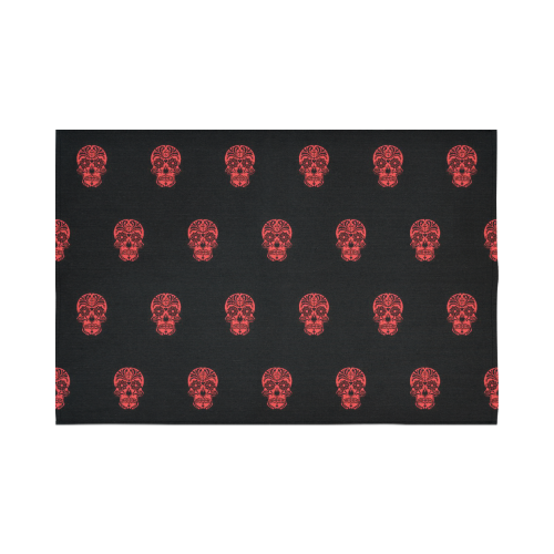 skull pattern red Cotton Linen Wall Tapestry 90"x 60"