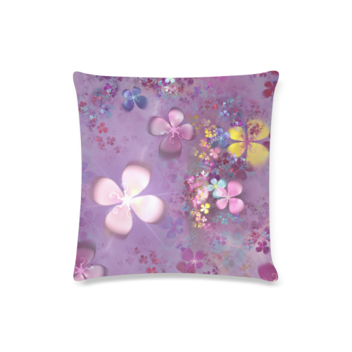 Modern abstract fractal colorful flower power Custom Zippered Pillow Case 16"x16"(Twin Sides)